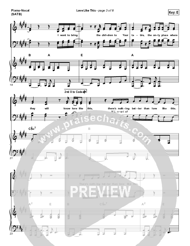 Love Like This Piano/Vocal (SATB) (OnceCaptive)