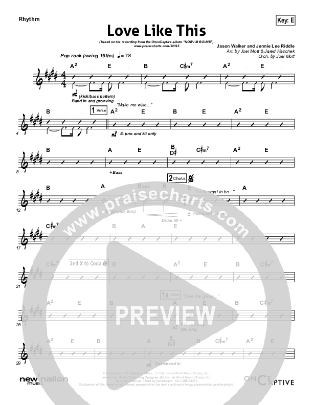 Love Like This Rhythm Chart (OnceCaptive)