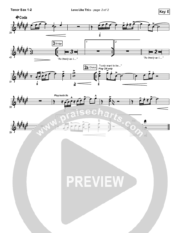 Love Like This Tenor Sax 1/2 (OnceCaptive)