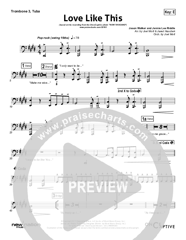 Love Like This Trombone 3/Tuba (OnceCaptive)