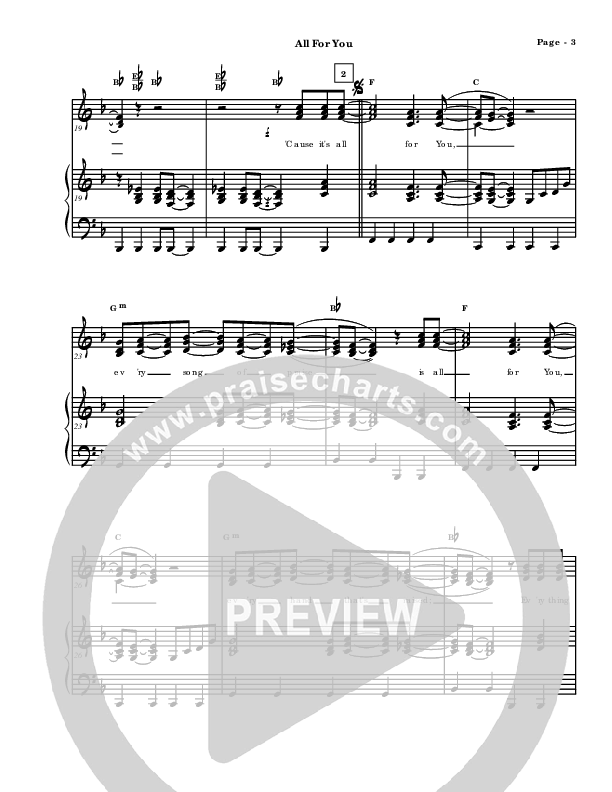 All For You Piano Sheet (Paul Baloche)