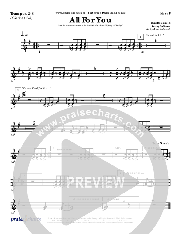All For You Trumpet 2/3 (Paul Baloche)
