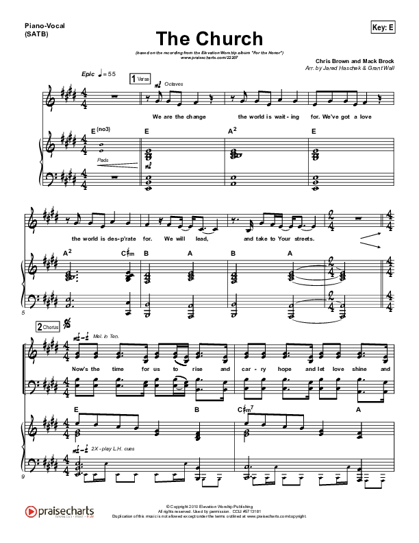 The Church Piano/Vocal (SATB) (Elevation Worship)
