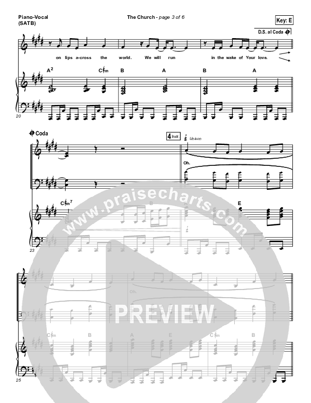 The Church Piano/Vocal (SATB) (Elevation Worship)