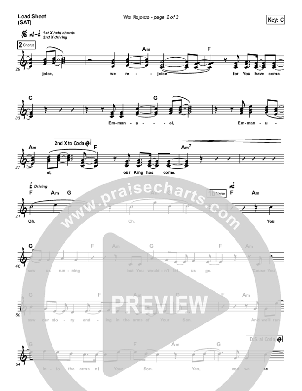 We Rejoice Lead Sheet (Elevation Worship)