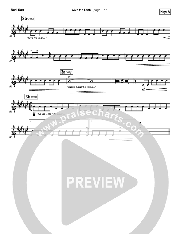 Give Me Faith Bari Sax (Elevation Worship)