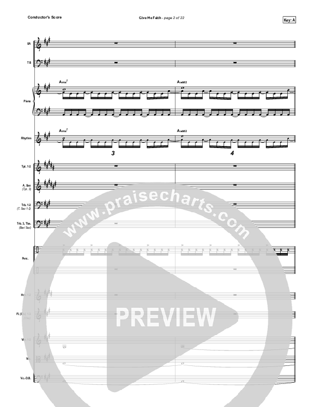 Give Me Faith Conductor's Score (Elevation Worship)