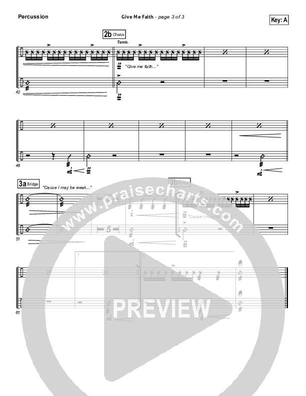 Give Me Faith Percussion (Elevation Worship)