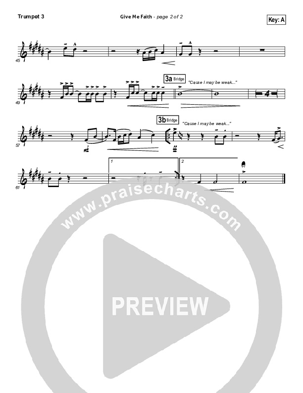 Give Me Faith Trumpet 3 (Elevation Worship)