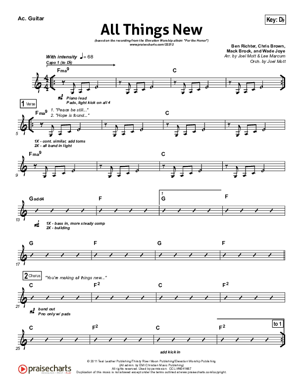 All Things New Acoustic Guitar (Elevation Worship)