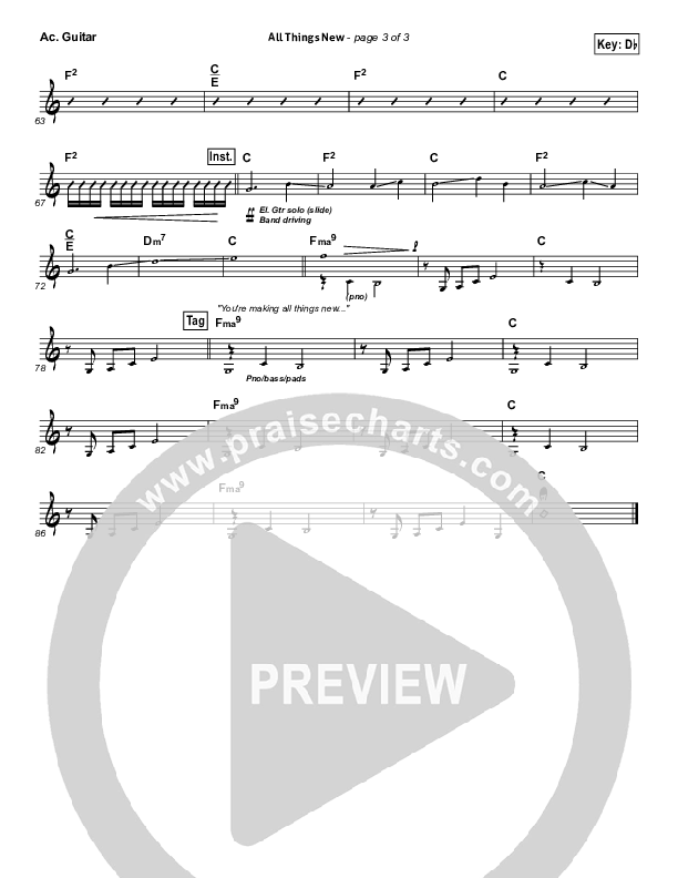 All Things New Acoustic Guitar (Elevation Worship)