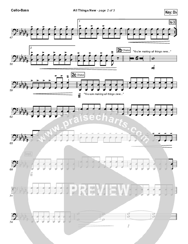 All Things New Cello/Bass (Elevation Worship)