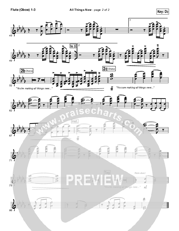 All Things New Flute/Oboe 1/2/3 (Elevation Worship)