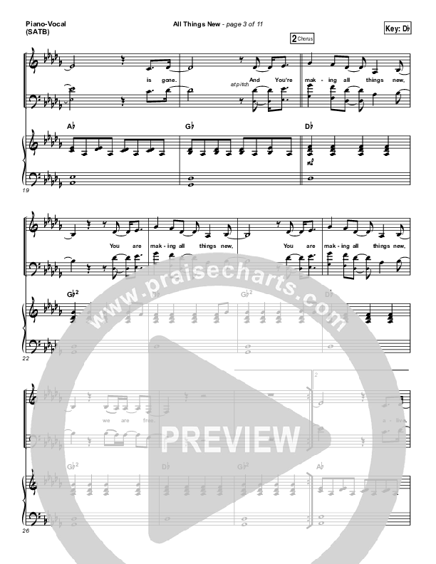 All Things New Piano/Vocal (SATB) (Elevation Worship)