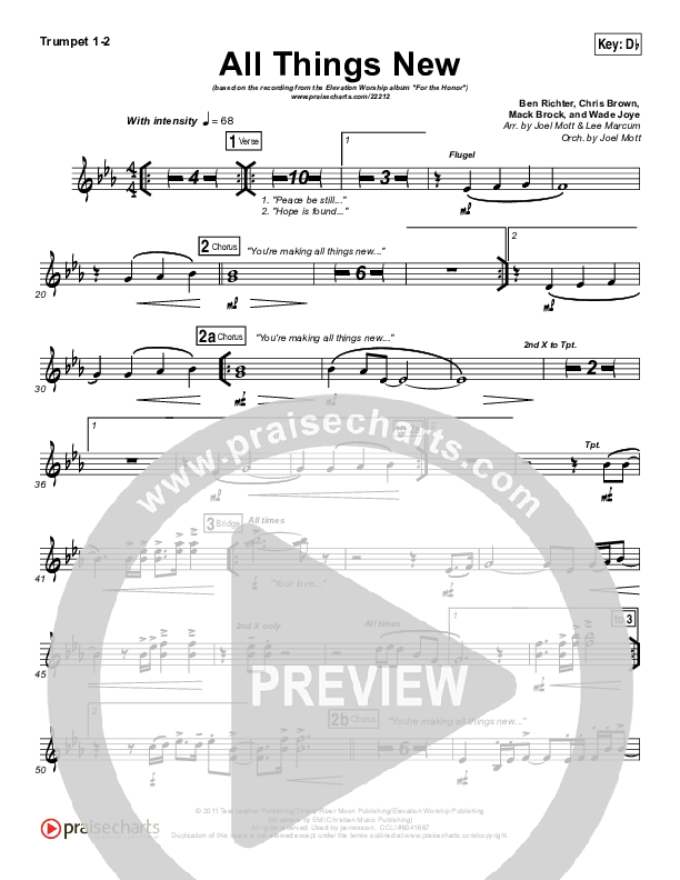 All Things New Trumpet 1,2 (Elevation Worship)
