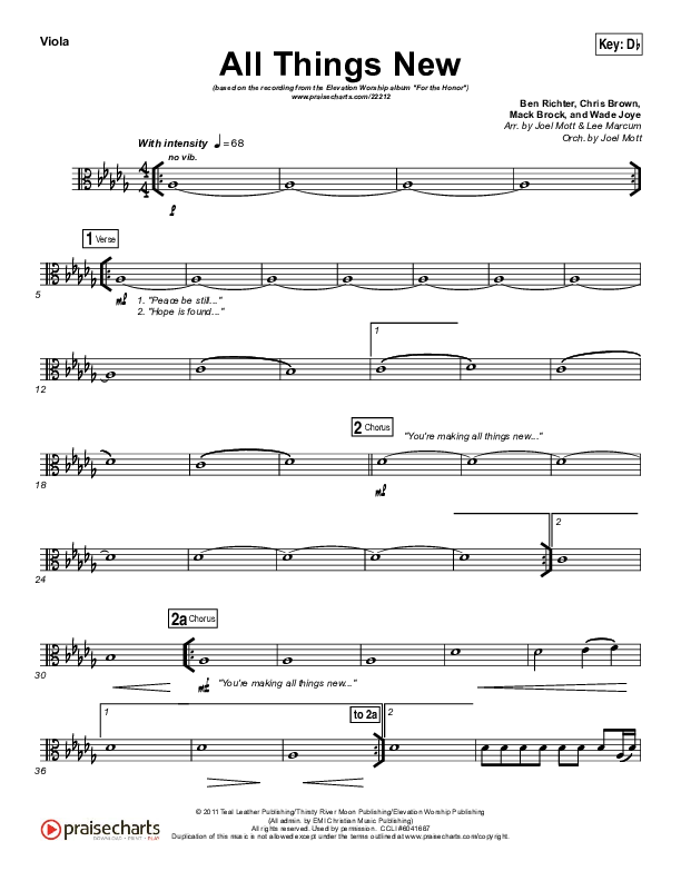 All Things New Viola (Elevation Worship)
