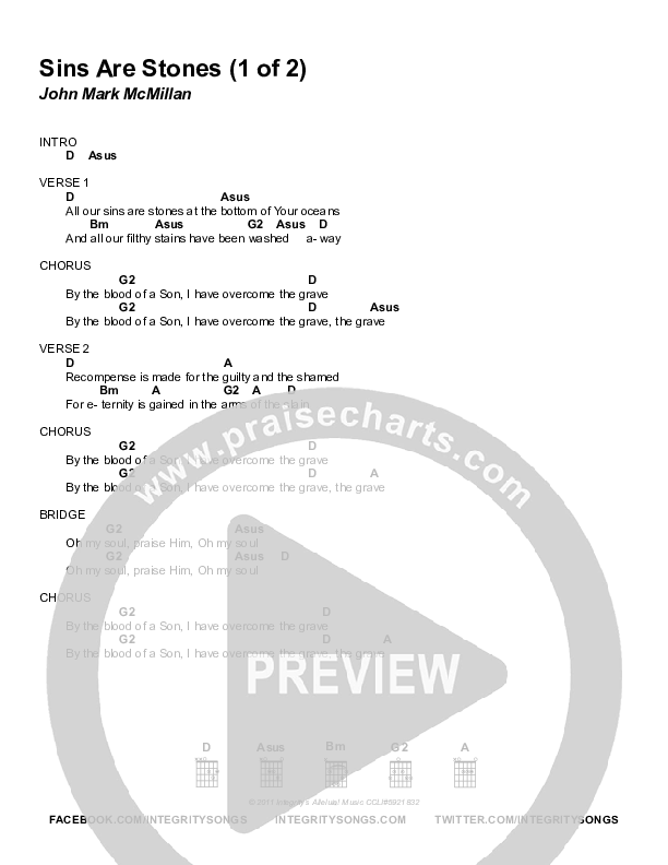 Sins Are Stones Chord Chart (John Mark McMillan)