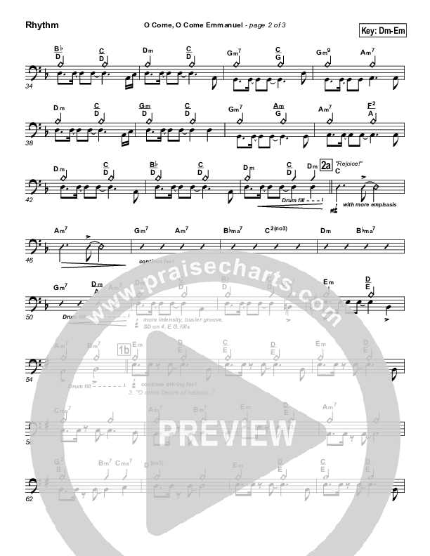 O Come O Come Emmanuel Rhythm Chart (PraiseCharts Band / Arr. John Wasson)