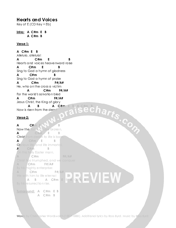 Hearts And Voices Chord Chart (Alex Mejias)
