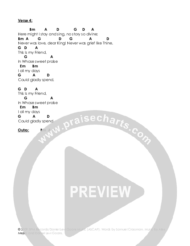 My Song Is Love Unknown Chord Chart (Alex Mejias)