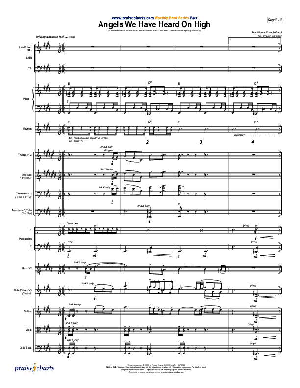 Angels We Have Heard On High Conductor's Score (PraiseCharts Band / Arr. Daniel Galbraith)