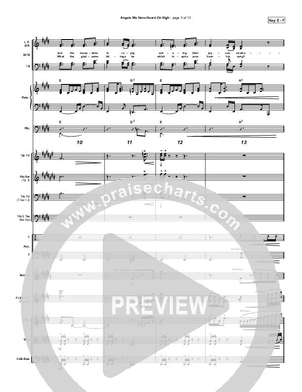 Angels We Have Heard On High Conductor's Score (PraiseCharts Band / Arr. Daniel Galbraith)