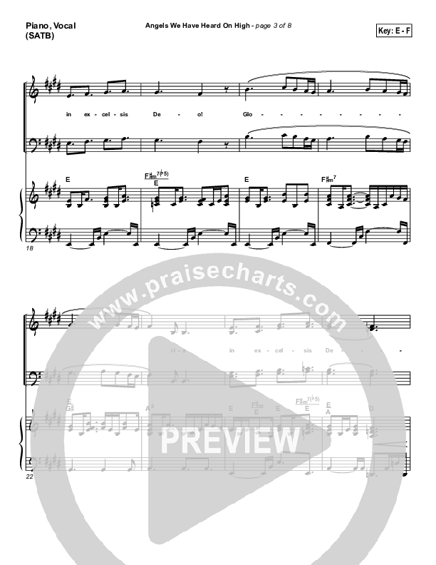 Angels We Have Heard On High Lead & Piano (PraiseCharts Band / Arr. Daniel Galbraith)