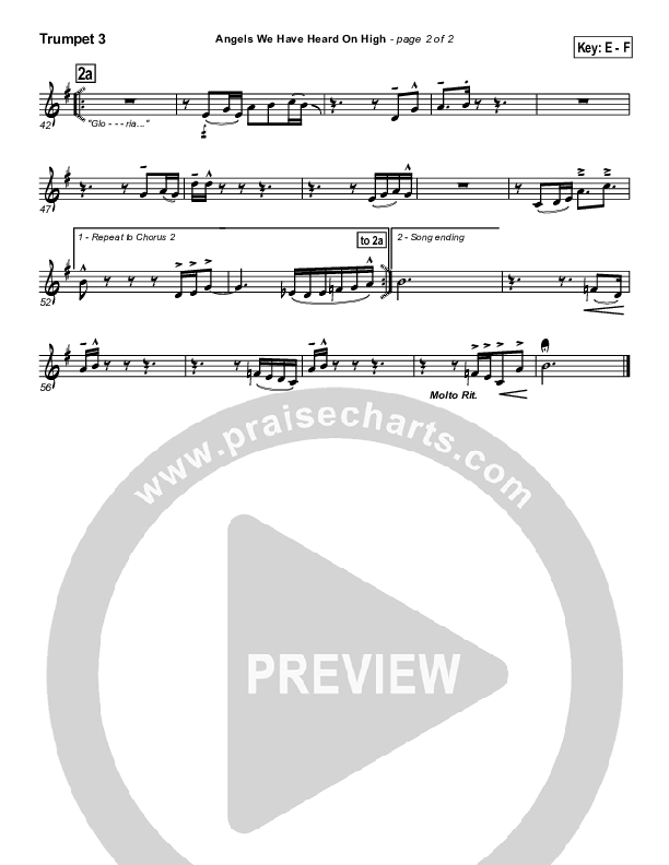 Angels We Have Heard On High Trumpet 3 (PraiseCharts Band / Arr. Daniel Galbraith)