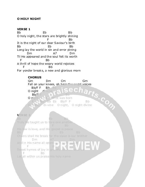 O Holy Night Chord Chart (Sean Dayton / Aimee Dayton)