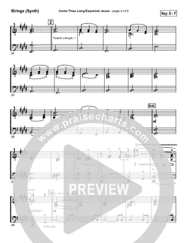 Come Thou Long Expected Jesus Synth Strings (PraiseCharts Band / Arr. John Wasson)