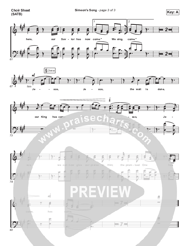 Simeon's Song Choir Vocals (SATB) (Chris McClarney)