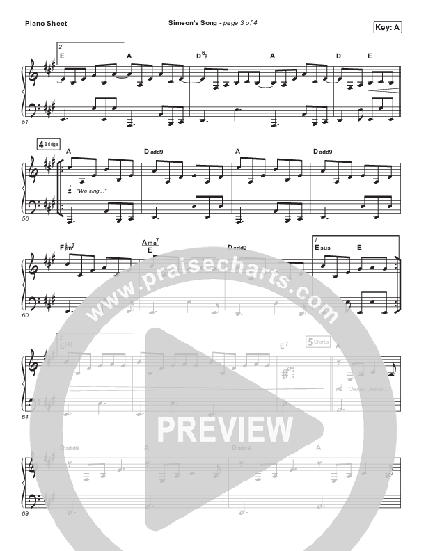 Simeon's Song Piano Sheet (Chris McClarney)