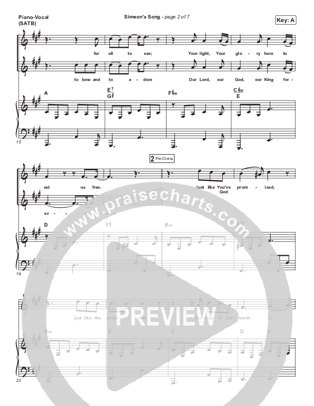 Simeon's Song Piano/Vocal (SATB) (Chris McClarney)