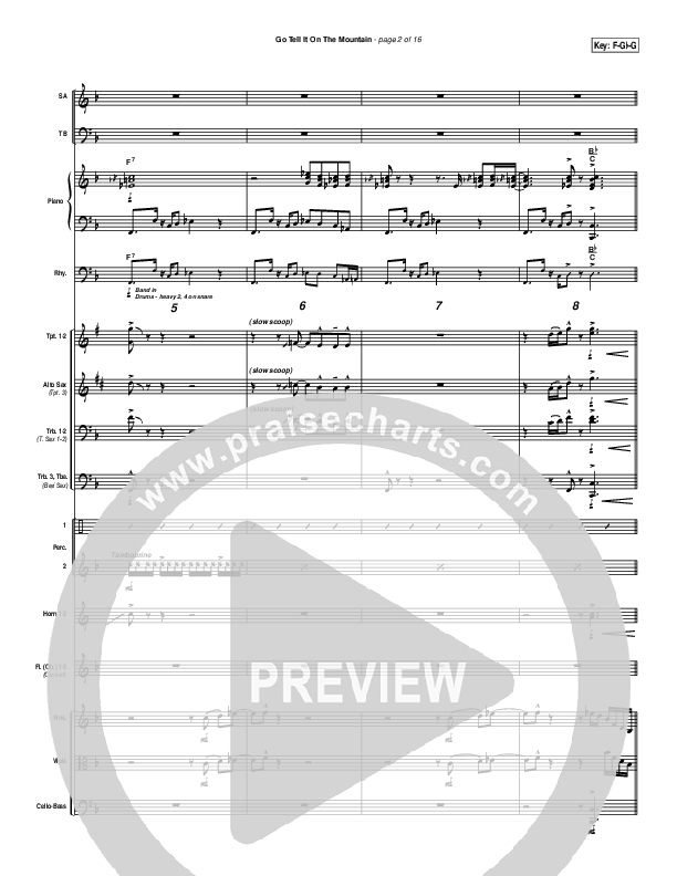 Go Tell It On The Mountain Conductor's Score (PraiseCharts Band / Arr. Daniel Galbraith)
