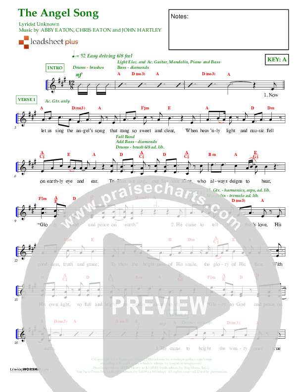 The Angel Song Lead Sheet (Kelly Minter)
