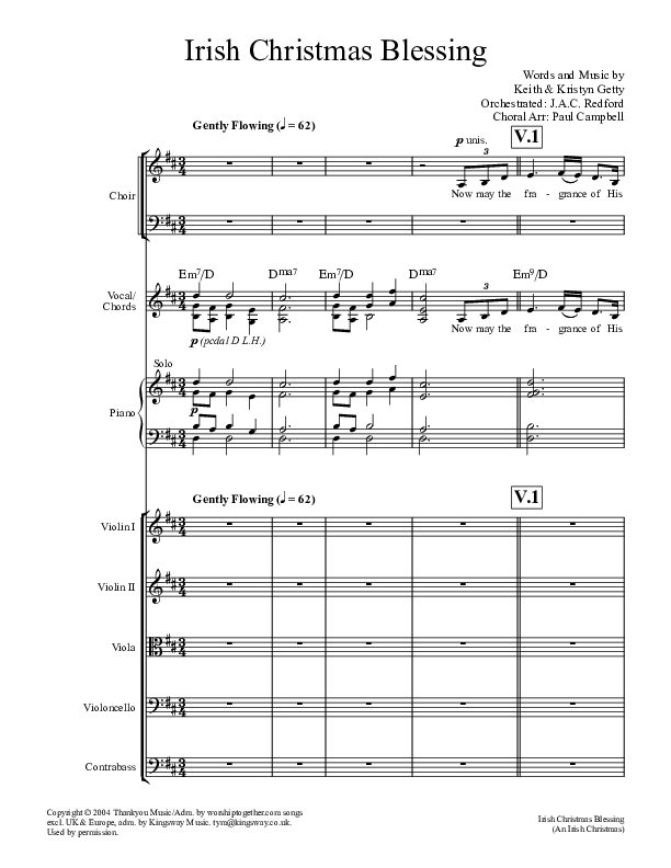 An Irish Christmas Blessing Conductor's Score (Keith & Kristyn Getty)