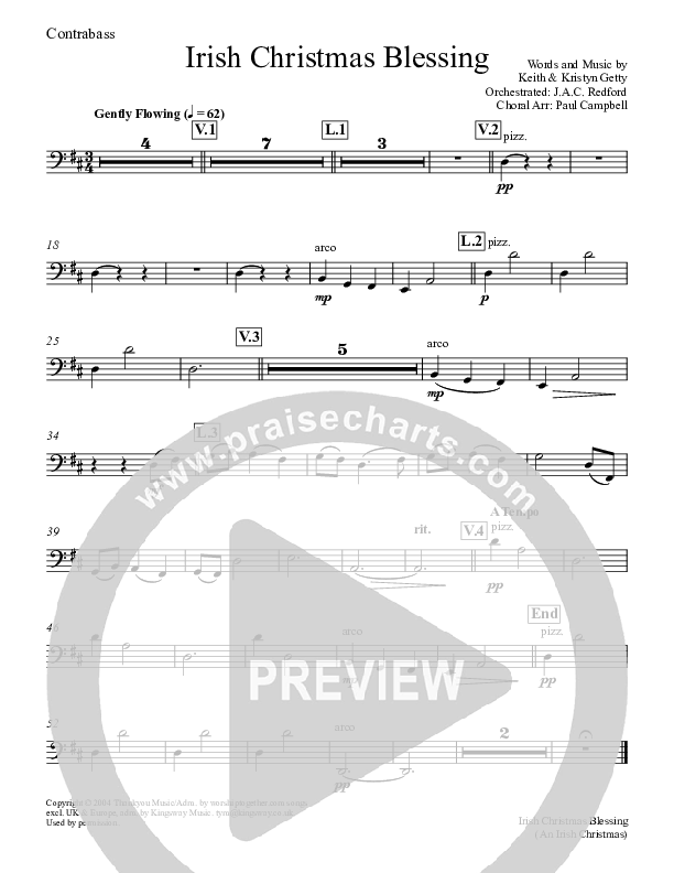 An Irish Christmas Blessing Contrabass (Keith & Kristyn Getty)