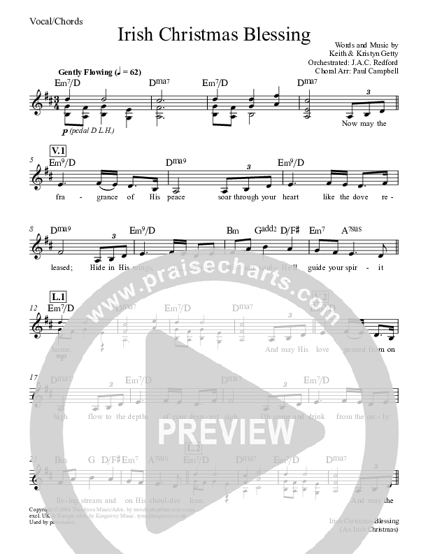 An Irish Christmas Blessing Rhythm/Vocal (Keith & Kristyn Getty)
