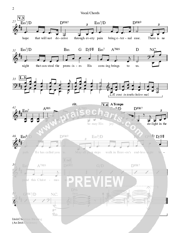 An Irish Christmas Blessing Rhythm/Vocal (Keith & Kristyn Getty)