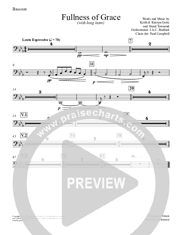 Fullness Of Grace Bassoon (Keith & Kristyn Getty)