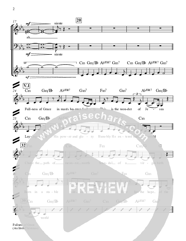 Fullness Of Grace Choir Sheet (Keith & Kristyn Getty)