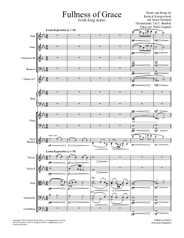 Fullness Of Grace Orchestration (Keith & Kristyn Getty)