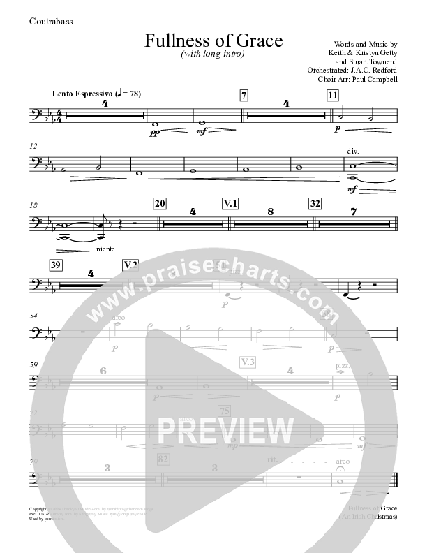 Fullness Of Grace Contrabass (Keith & Kristyn Getty)