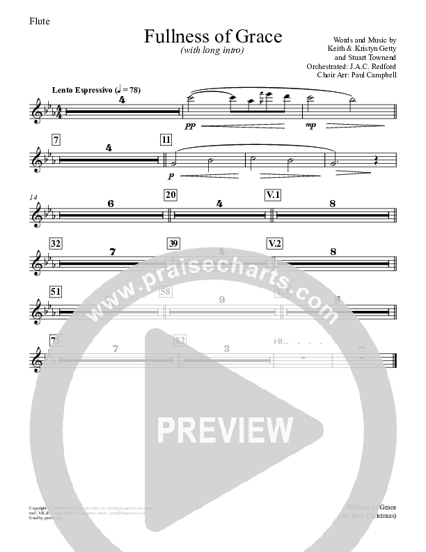 Fullness Of Grace Flute (Keith & Kristyn Getty)