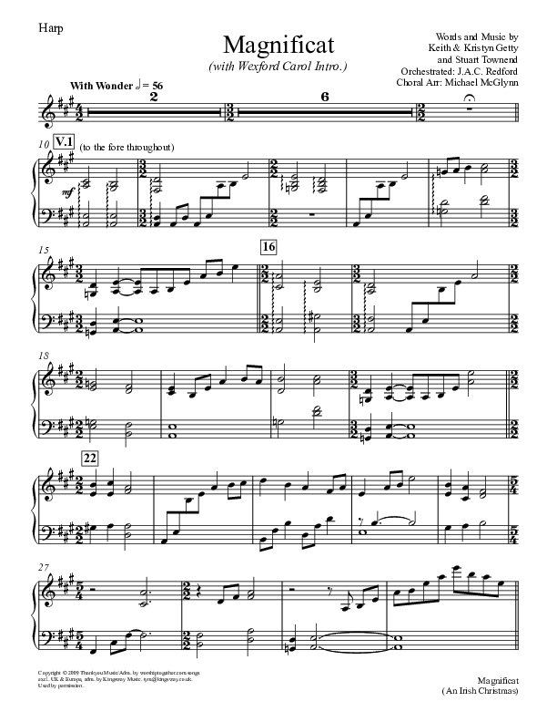 My Soul Will Magnify The Lord (The Magnificat) Harp (Keith & Kristyn Getty)