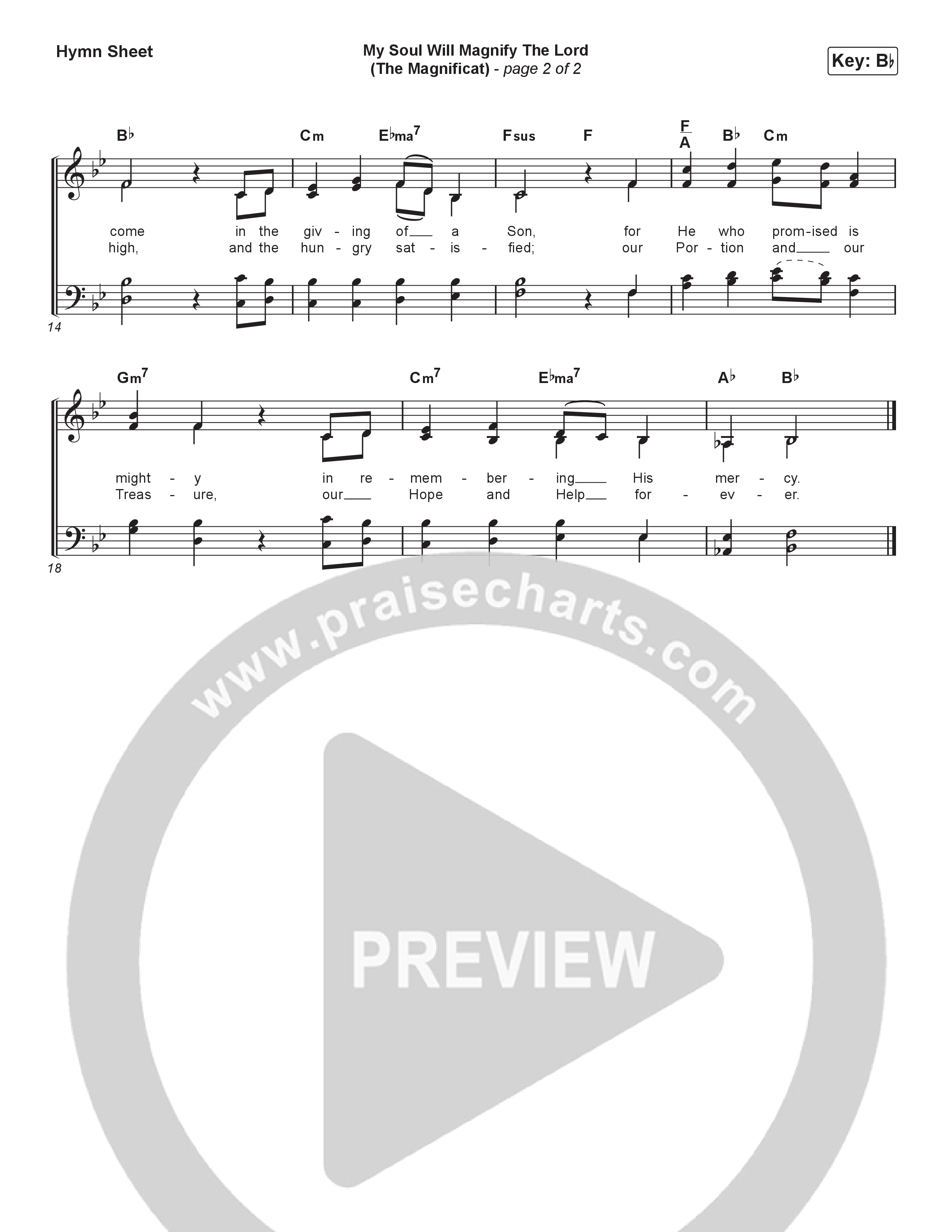 My Soul Will Magnify The Lord (The Magnificat) Hymn Sheet (Keith & Kristyn Getty)