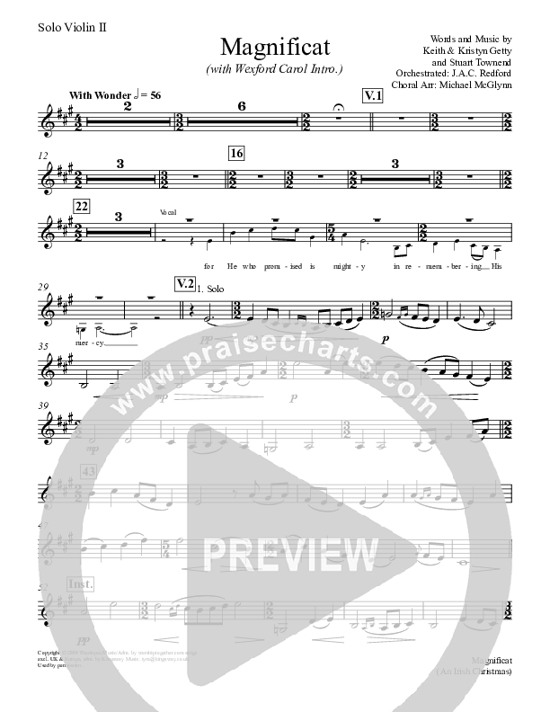 My Soul Will Magnify The Lord (The Magnificat) Violin 2 (Keith & Kristyn Getty)