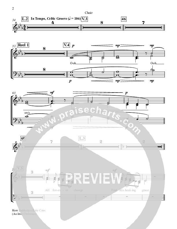 How Suddenly A Baby Cries (with Narnian Reel) Choir Sheet (Keith & Kristyn Getty)