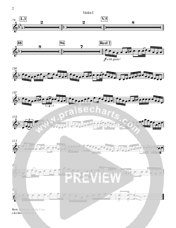 How Suddenly A Baby Cries (with Narnian Reel) Violin 1 (Keith & Kristyn Getty)