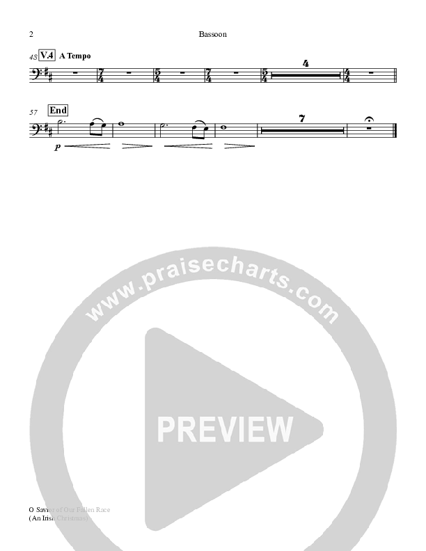 O Savior Of Our Fallen Race Bassoon (Keith & Kristyn Getty)